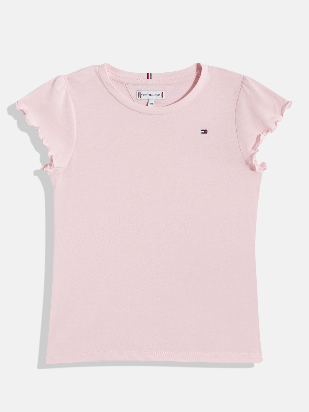 

Tommy Hilfiger Girls Brand Logo Embroidered Slim Fit T-shirt, Pink