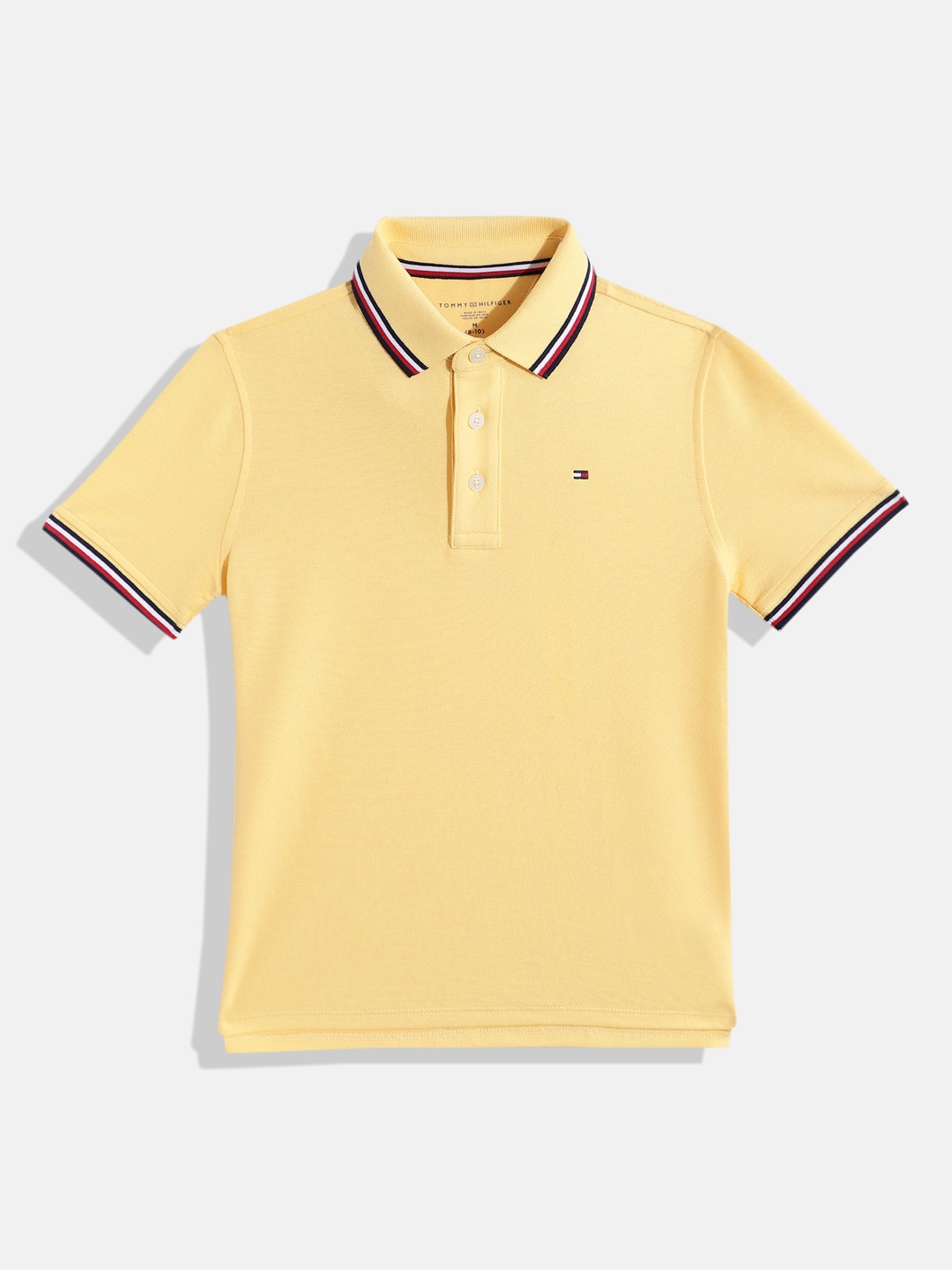 

Tommy Hilfiger Boys Pure Cotton Polo Collar T-shirt, Yellow