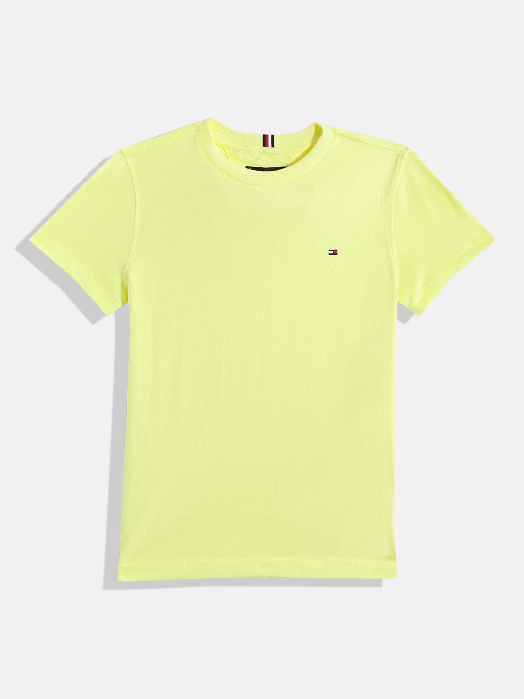 

Tommy Hilfiger Boys Pure Cotton Round Neck T-shirt, Yellow