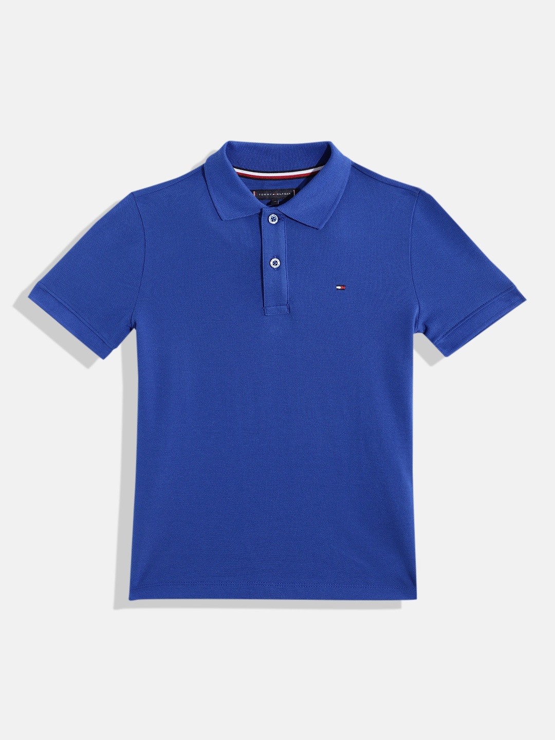 

Tommy Hilfiger Boys Pure Cotton Polo Collar T-shirt, Blue