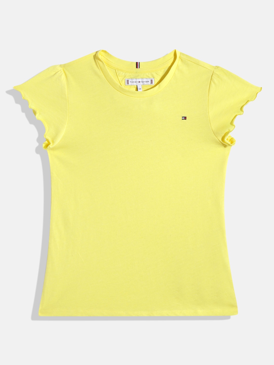 

Tommy Hilfiger Girls Round-Neck T-shirt, Yellow