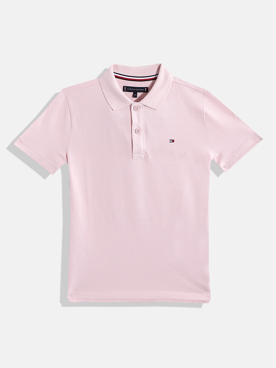 

Tommy Hilfiger Boys Pure Cotton Polo Collar T-shirt, Pink