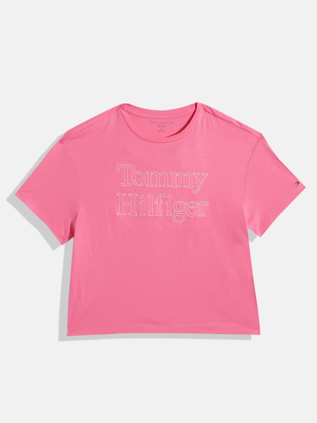 

Tommy Hilfiger Girls Cotton Brand Logo T-shirt, Pink