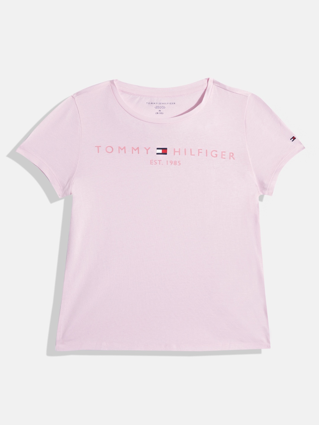 

Tommy Hilfiger Girls Cotton Brand Logo Print T-shirt, Pink