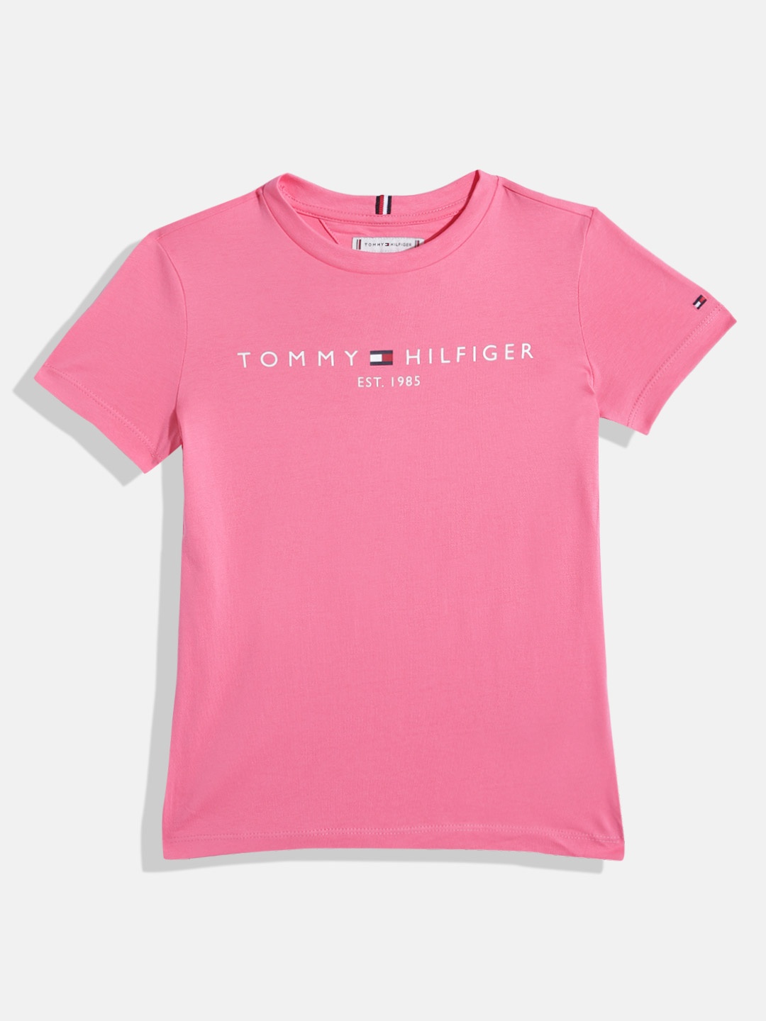 

Tommy Hilfiger Girls Cotton Brand Logo Print T-shirt, Pink
