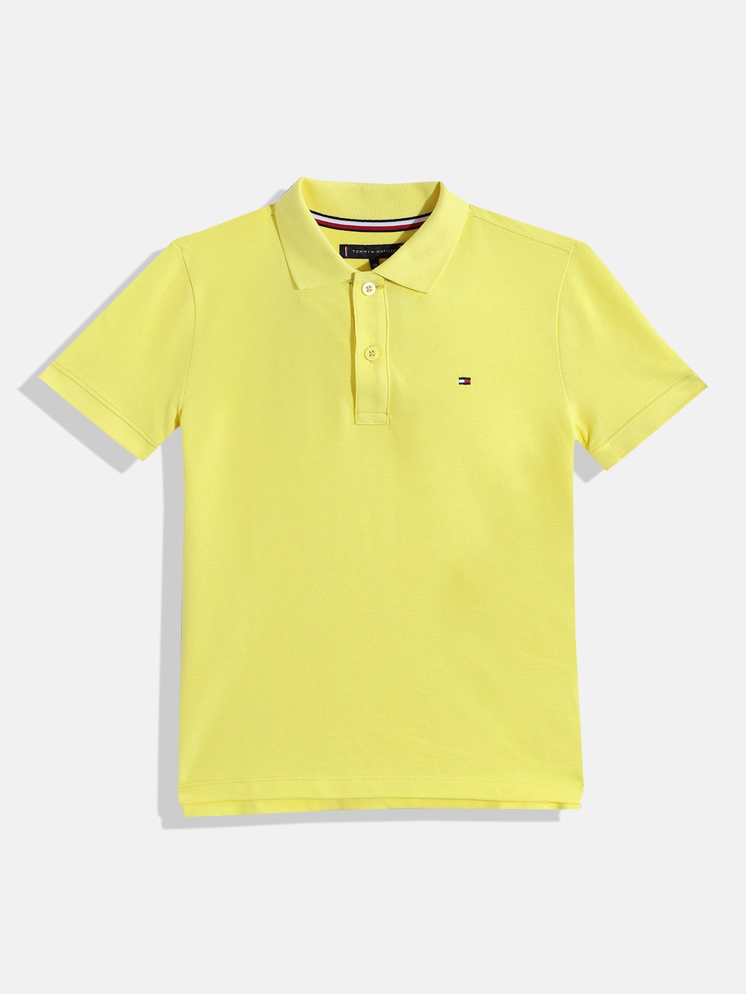 

Tommy Hilfiger Boys Polo Collar Pure Cotton T-shirt, Yellow