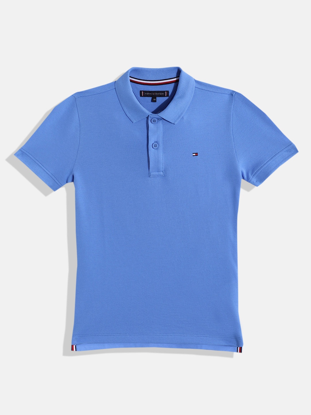 

Tommy Hilfiger Boys Pure Cotton Polo Collar T-shirt, Blue