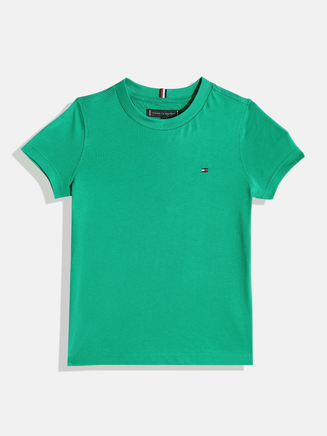 

Tommy Hilfiger Boys Pure Cotton Round Neck T-shirt, Green