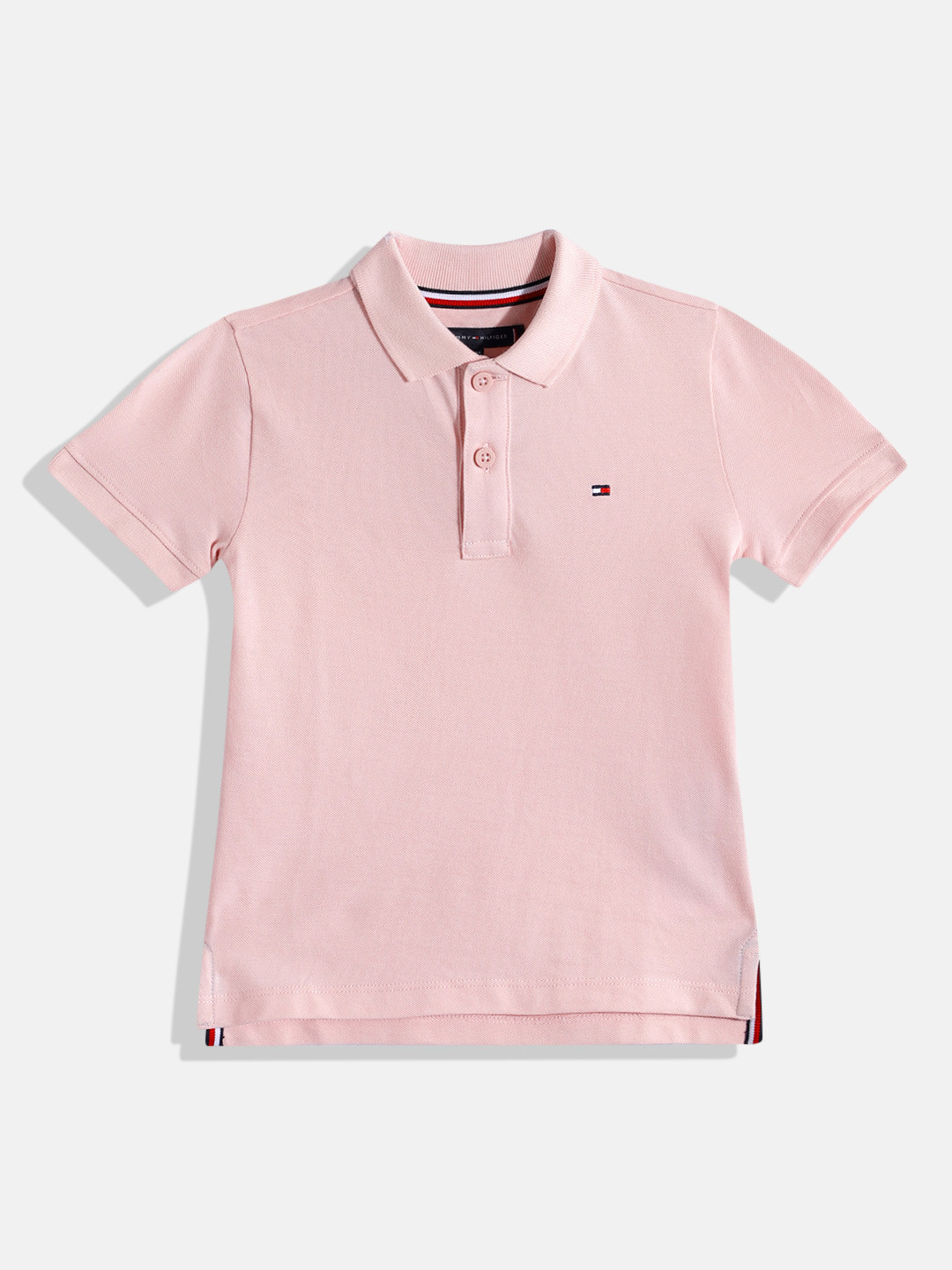 

Tommy Hilfiger Boys Pure Cotton Polo Collar T-shirt, Pink