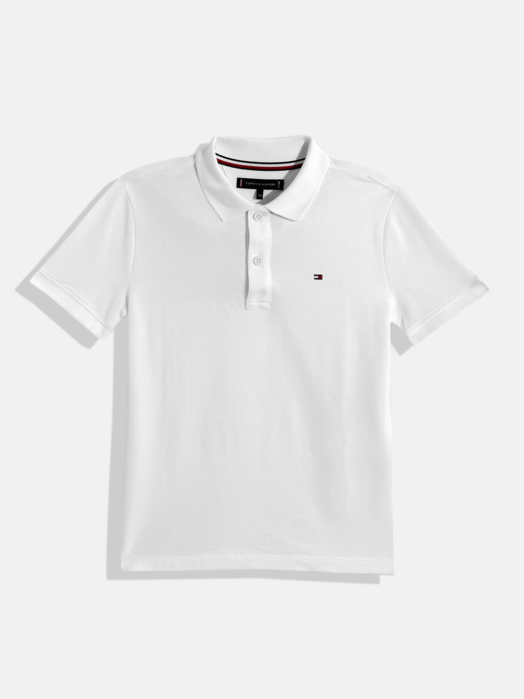 

Tommy Hilfiger Boys Polo Collar Pure Cotton T-shirt, White