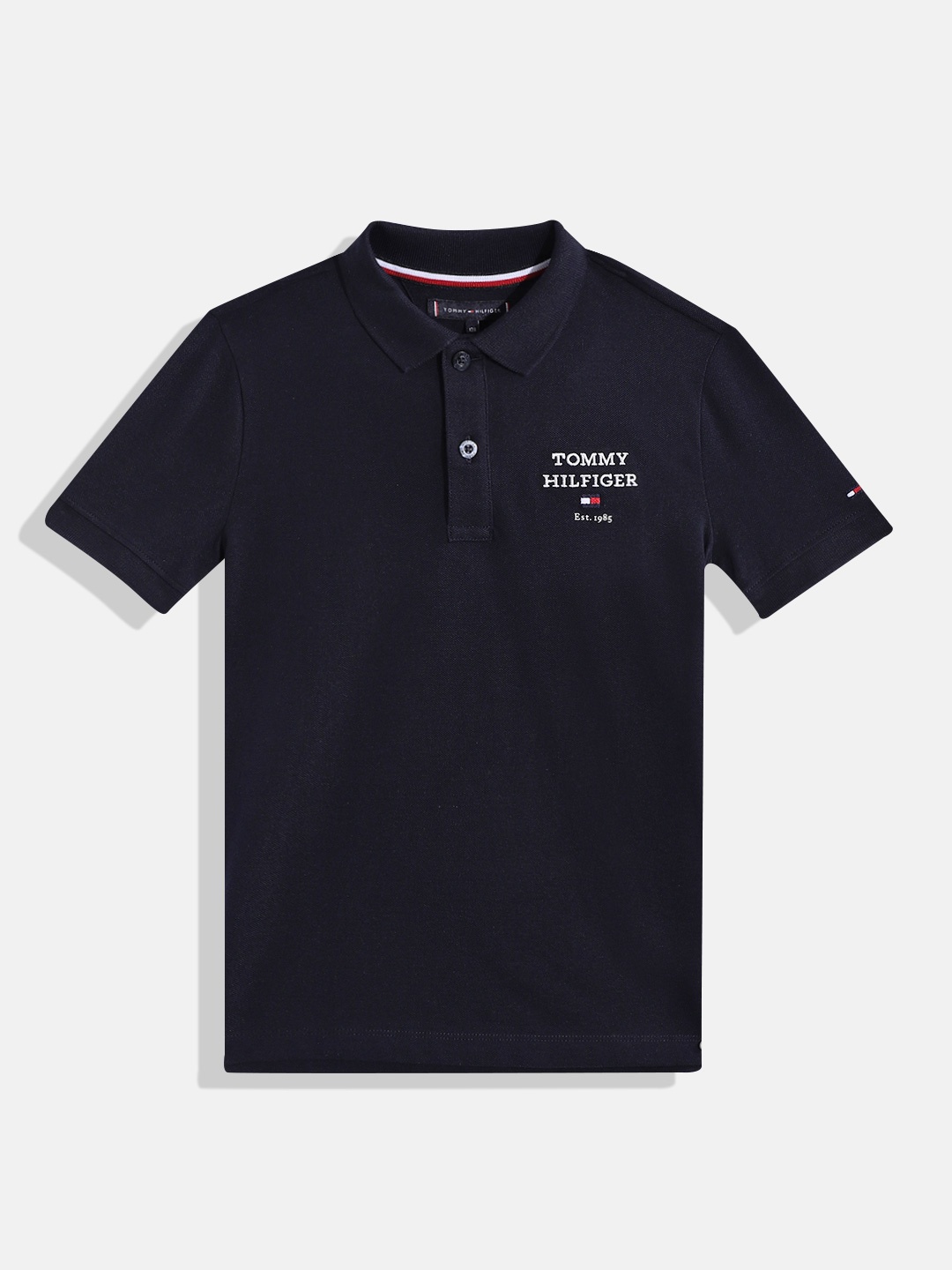 

Tommy Hilfiger Boys Polo Collar Pure Cotton T-shirt, Navy blue