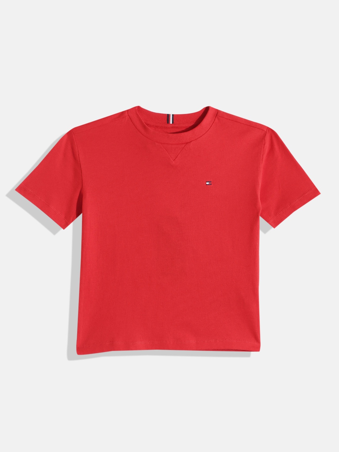 

Tommy Hilfiger Boys Pure Cotton Round Neck T-shirt, Red