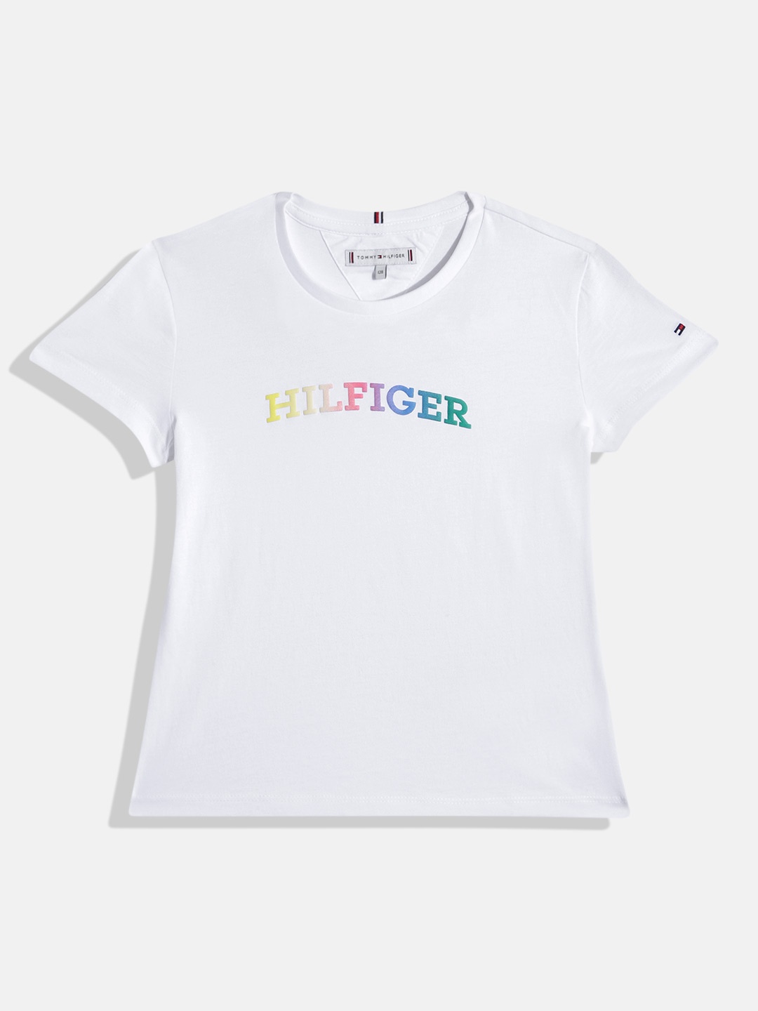 

Tommy Hilfiger Girls Brand Logo Printed Pure Cotton T-shirt, White