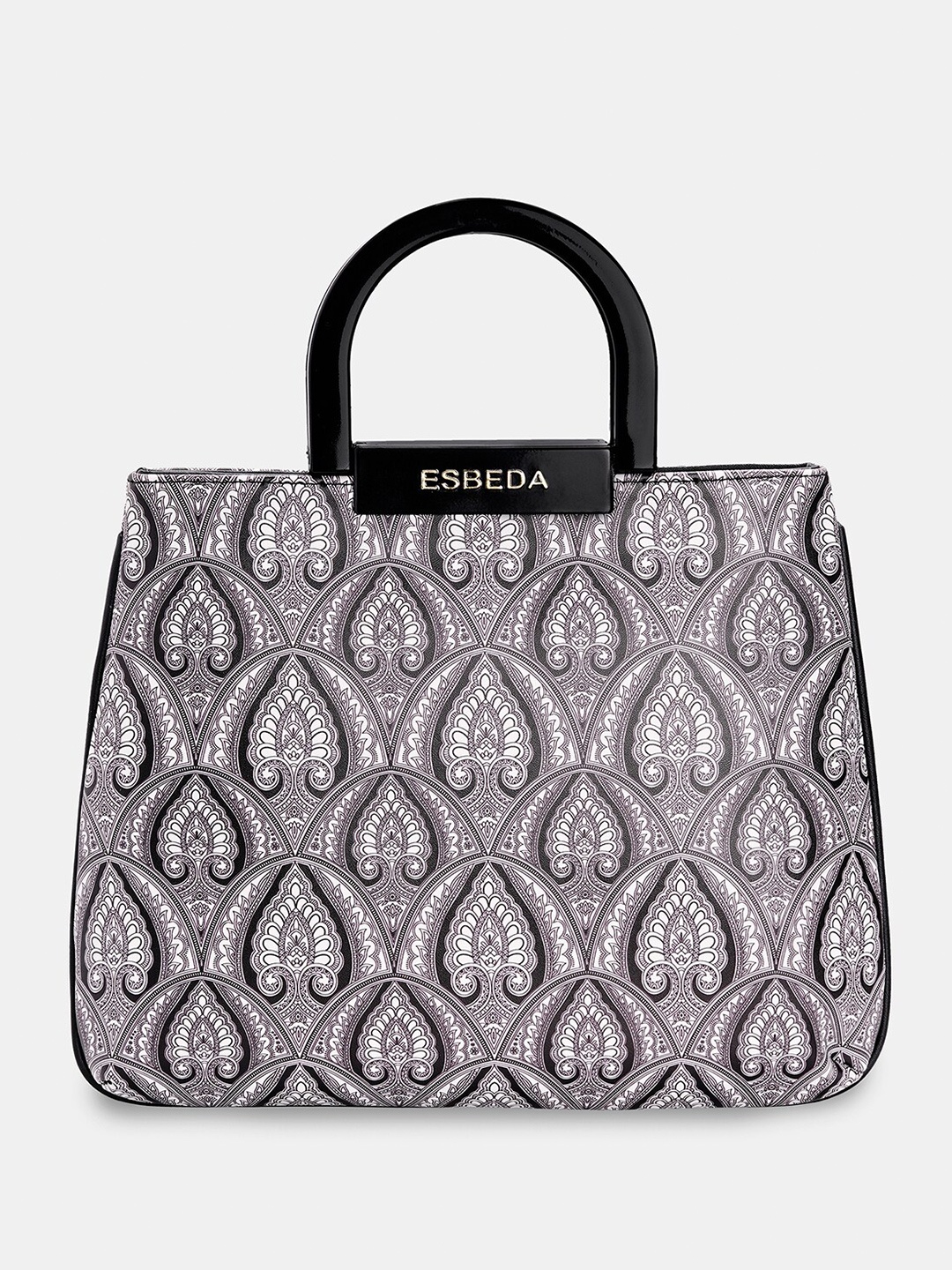 

ESBEDA Mandala Art Graphic Printed Oversized Structured Handheld Bag, Black