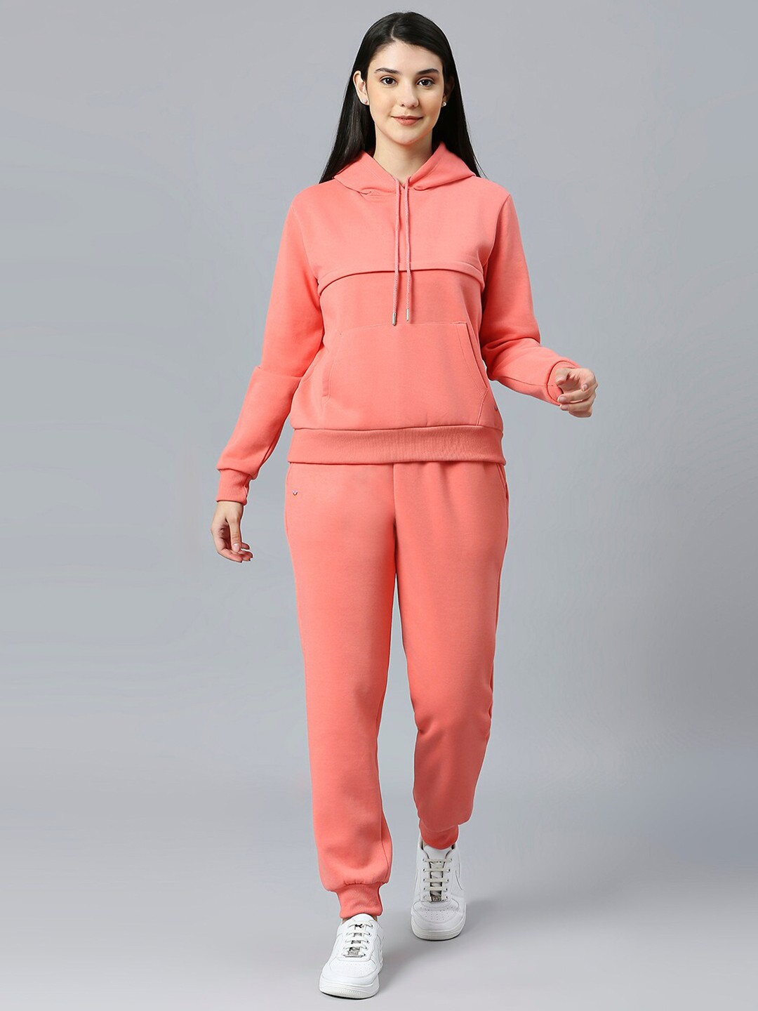 

True Shape Hooded Maternity Sweatshirt & Joggers, Orange