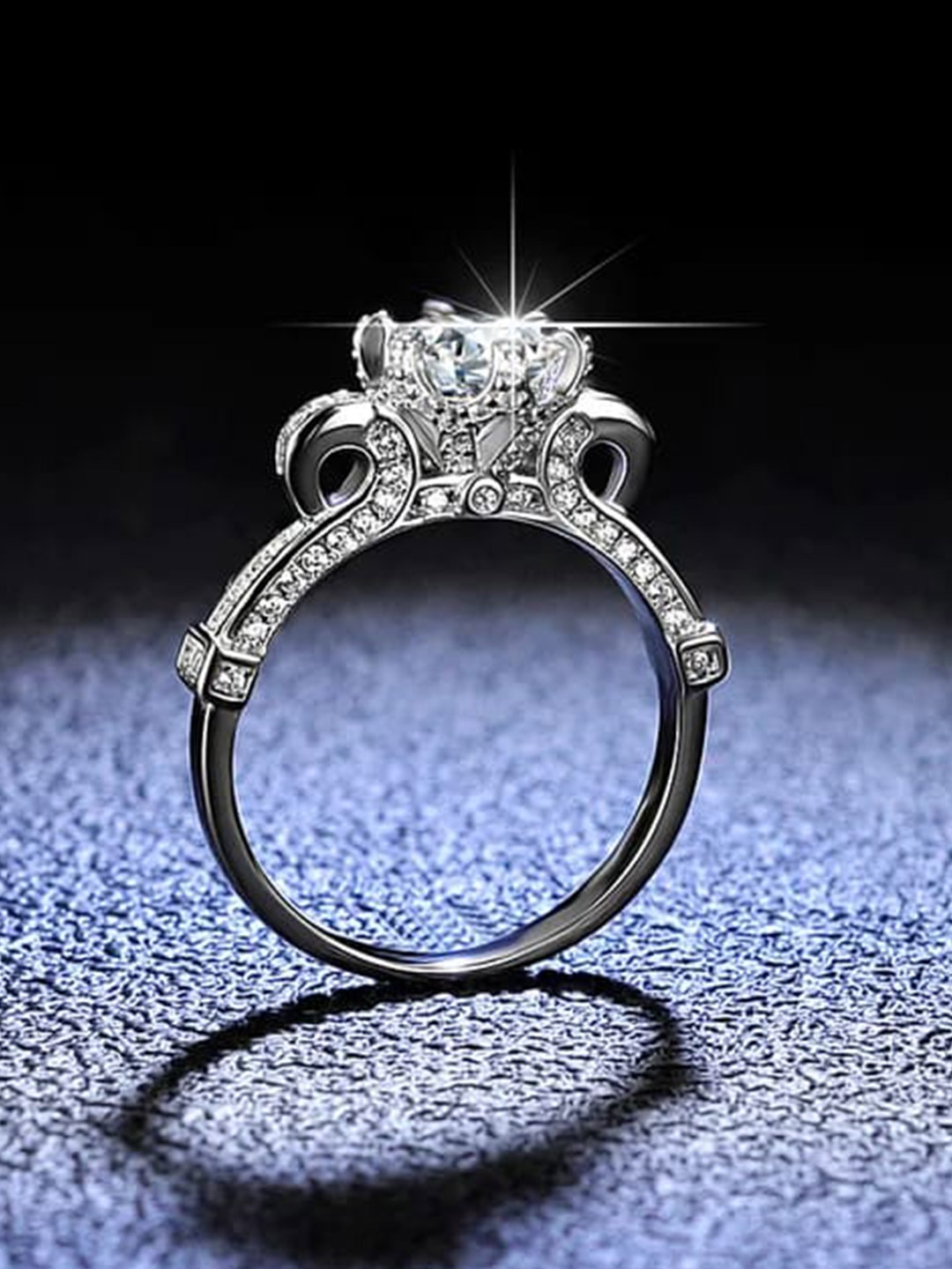 

KRYSTALZ Silver-Plated CZ-Studded Finger Ring