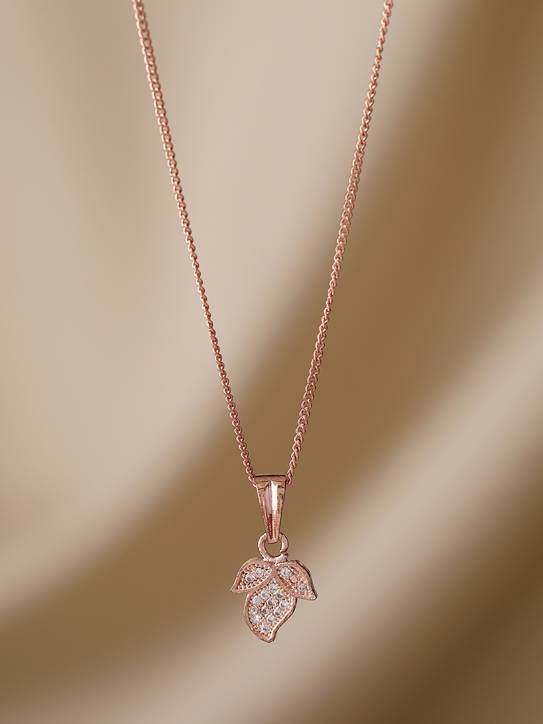 

Priyaasi Rose Gold Plated AD-Studded Pendant With Chain