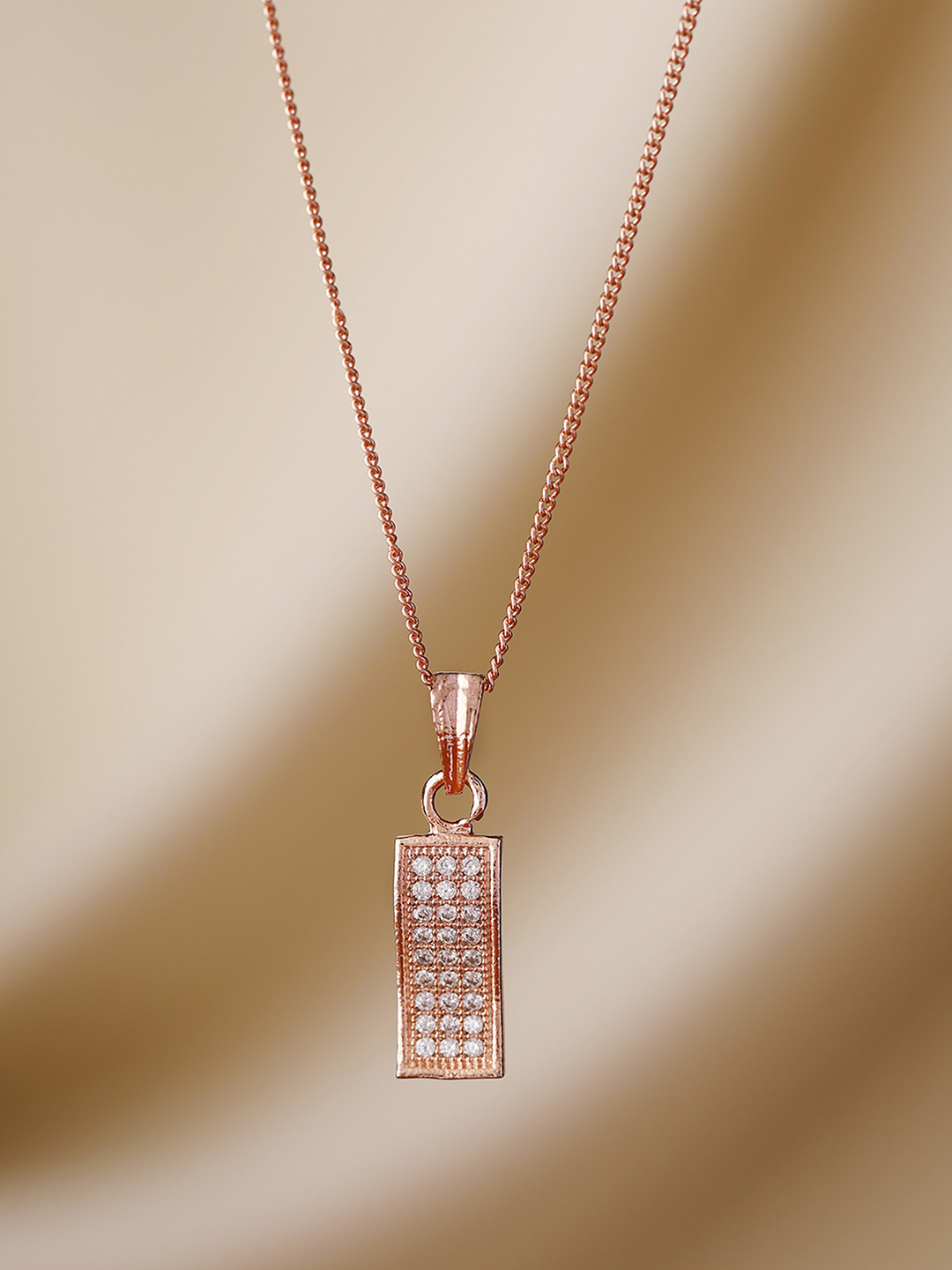 

Priyaasi Rose Gold Plated AD-Studded Pendant With Chain