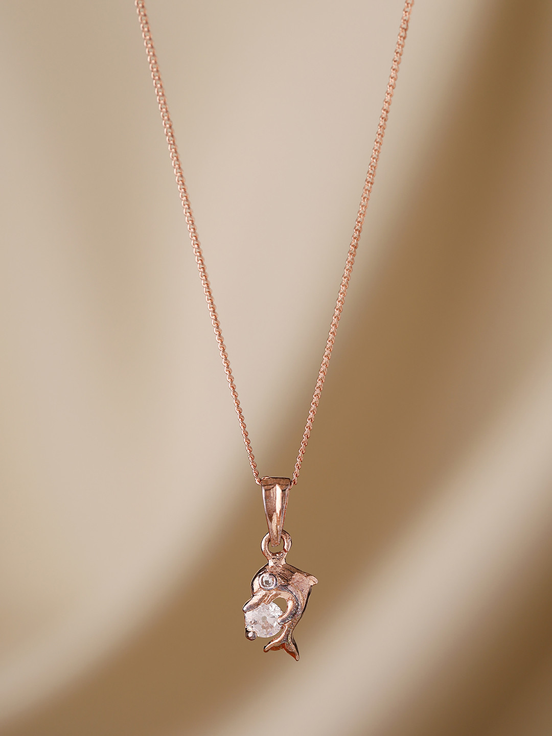 

Priyaasi Rose Gold Plated AD-Studded Pendant With Chain