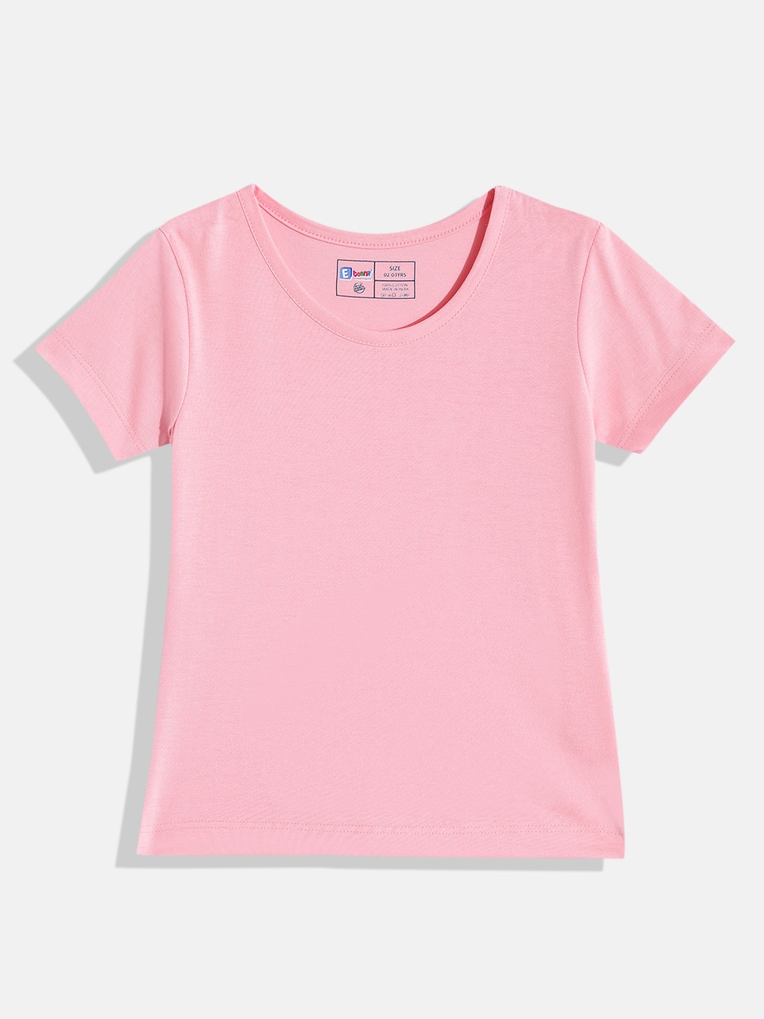 

Eteenz Girls Premium Cotton Round-Neck T-shirt, Pink