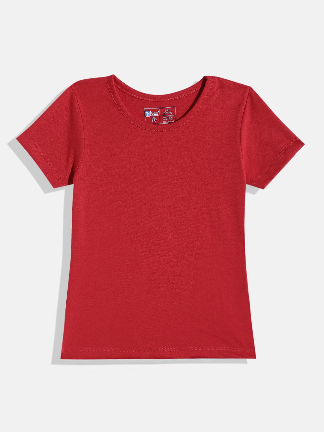 

Eteenz Girls Premium Cotton Round-Neck T-shirt, Red