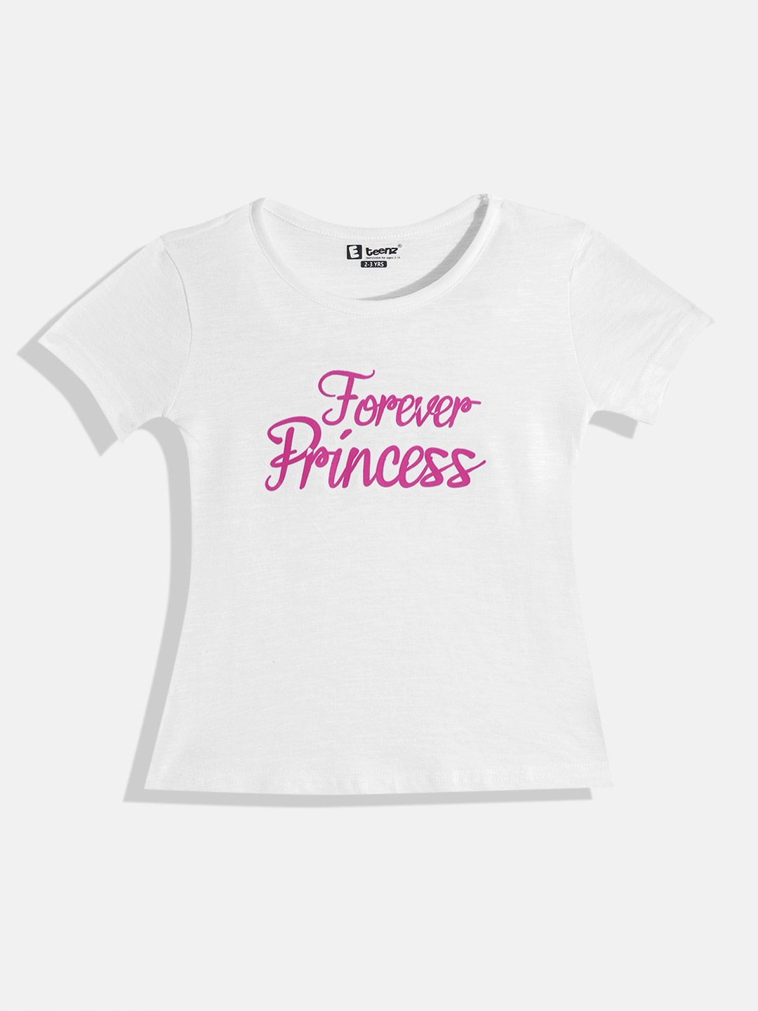 

Eteenz Girls Premium Cotton Typography Printed T-shirt, White