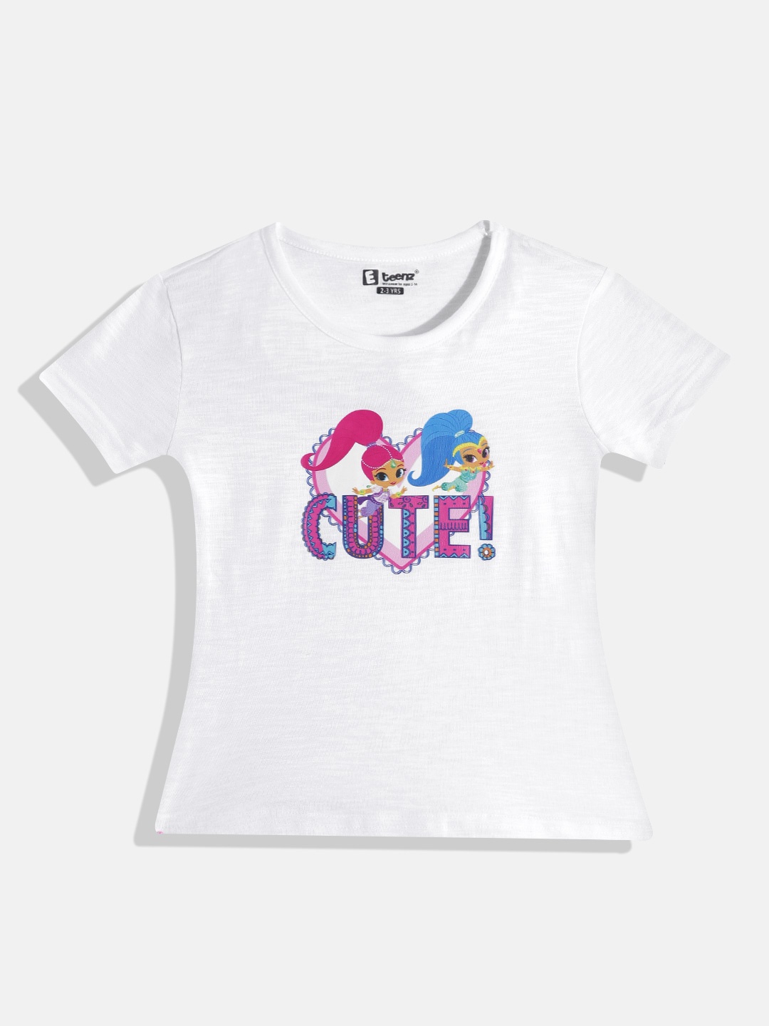 

Eteenz Girls Premium Cotton Graphic Printed T-shirt, White
