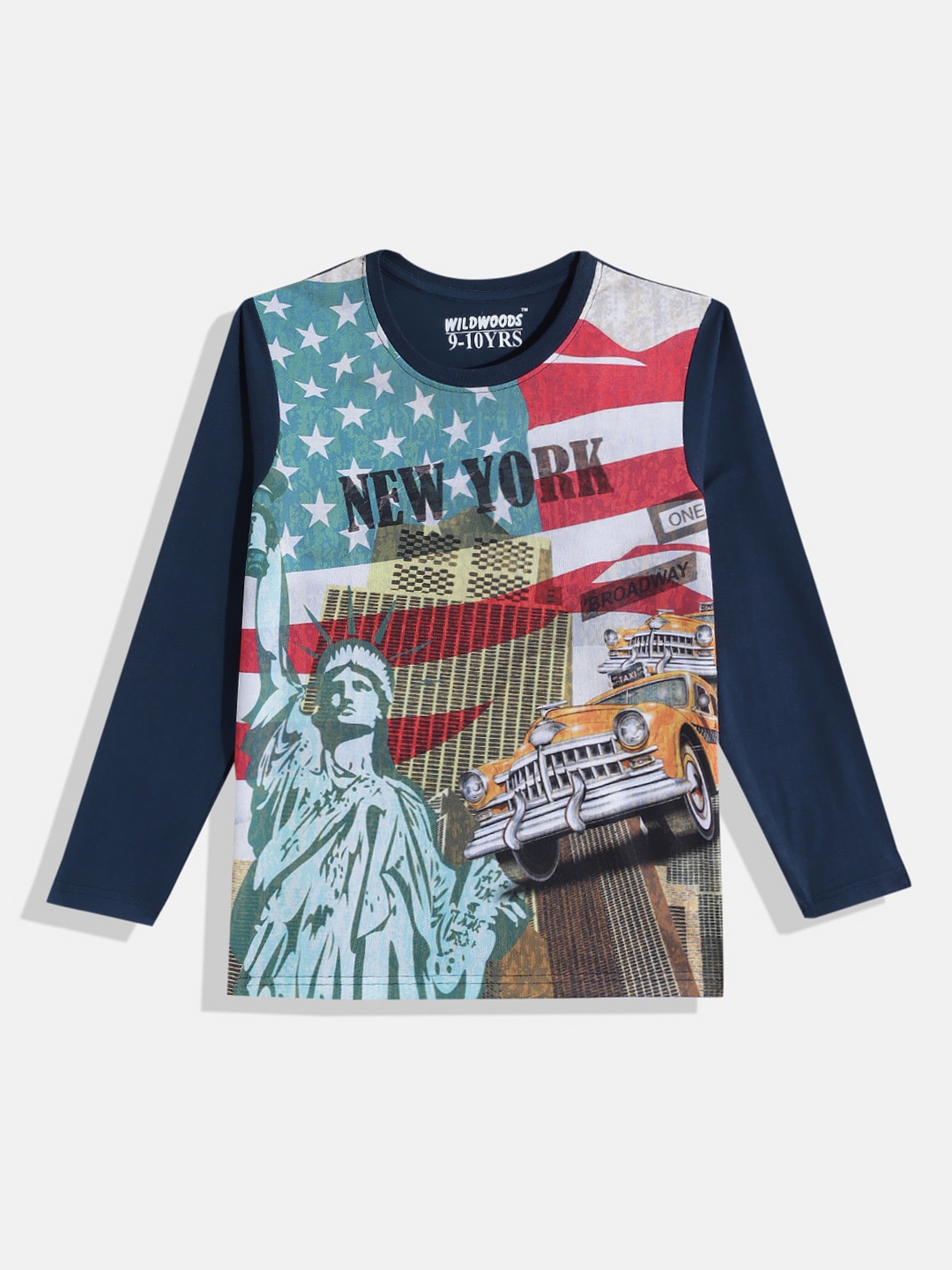 

Eteenz Boys Printed Premium Cotton T-shirt, Blue