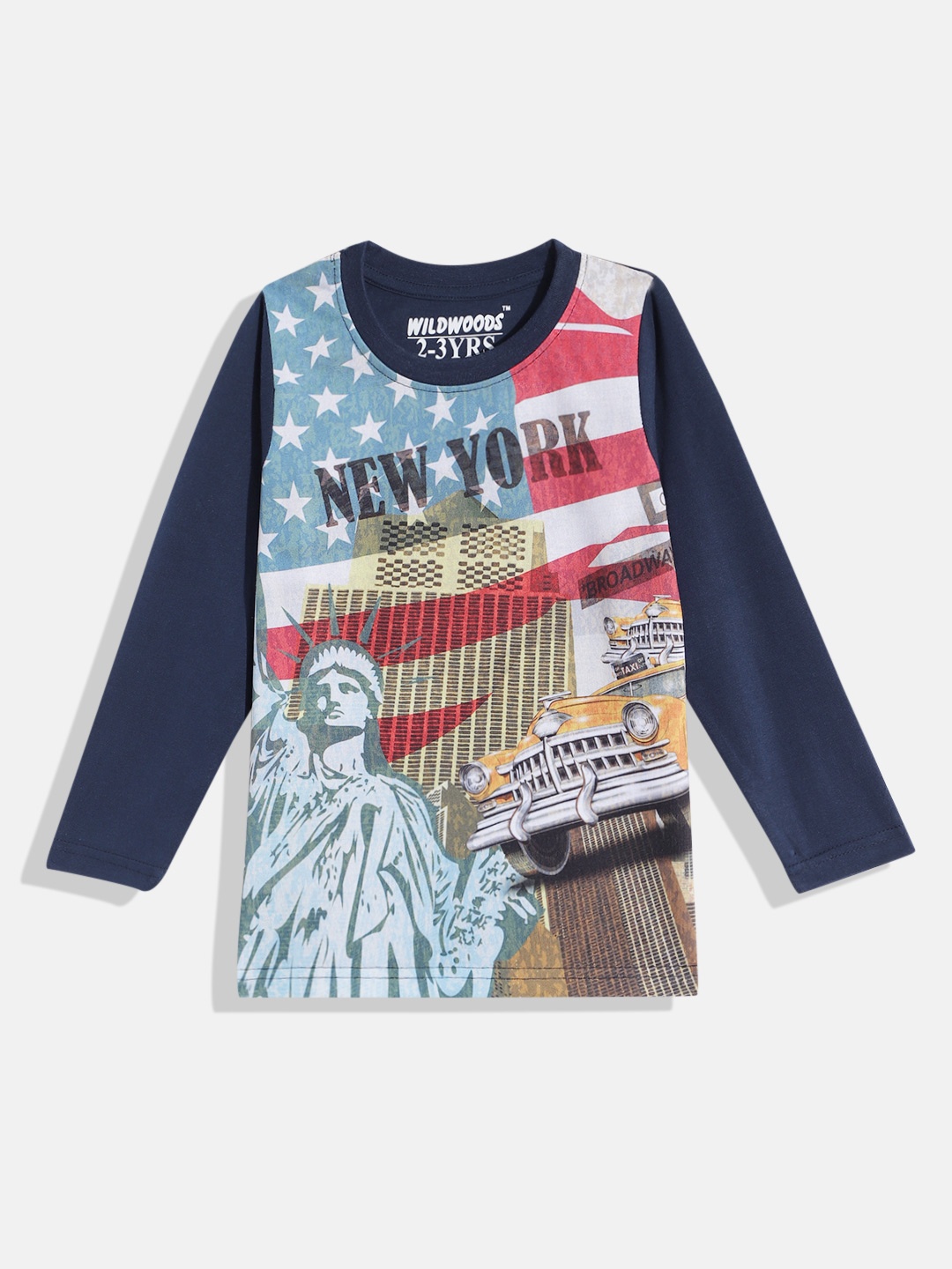 

Eteenz Boys Graphic Printed Round-Neck Rremium Cotton T-shirt, Navy blue