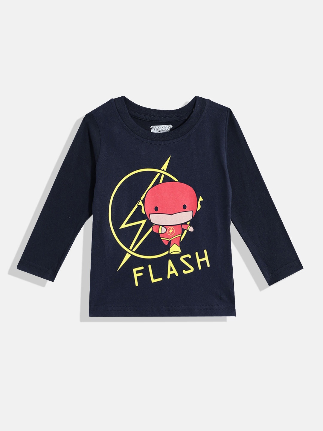 

Eteenz Boys Flash Printed Premium Cotton Round-Neck T-shirt, Navy blue
