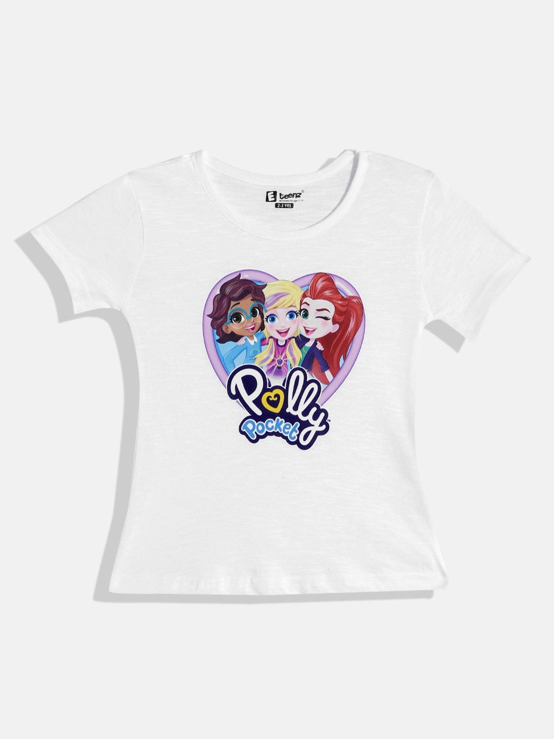 

Eteenz Girls Premium Cotton Polly Pocket Printed T-shirt, White