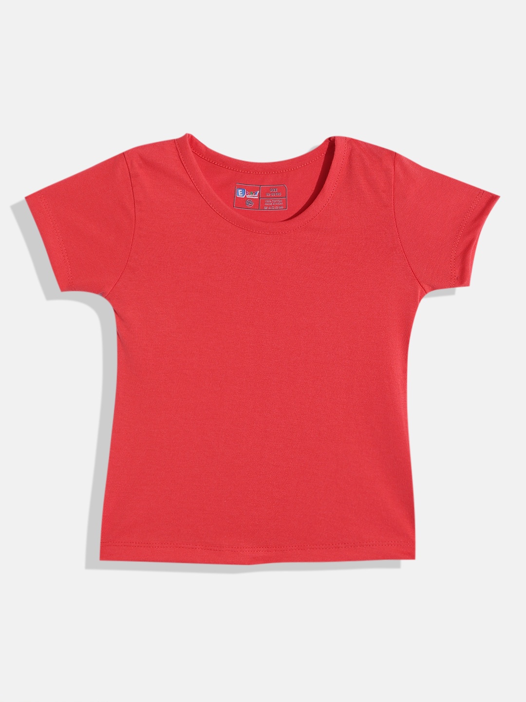 

Eteenz Girls Premium Cotton Round Neck T-shirt, Coral