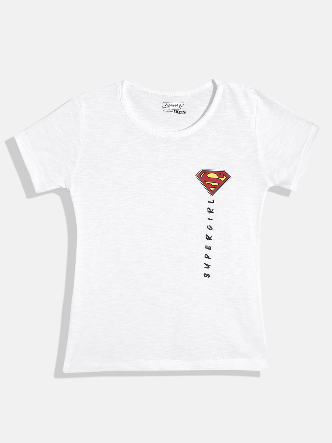 

Eteenz Girls Premium Cotton Superman Printed T-shirt, White