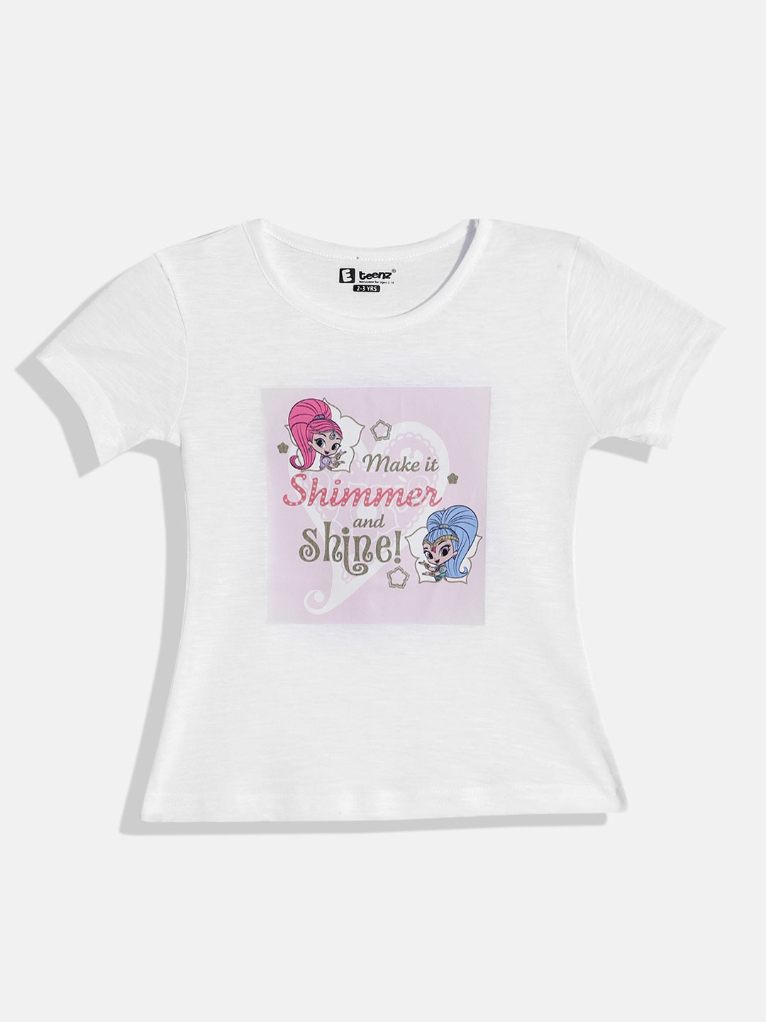 

Eteenz Girls Premium Cotton Graphic Printed T-shirt, White