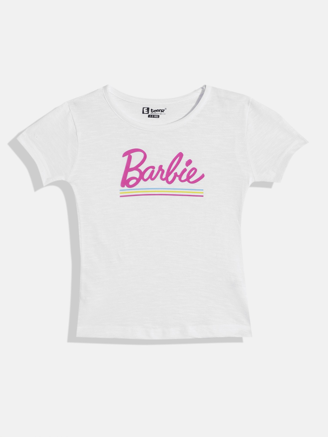 

Eteenz Girls Premium Cotton Typography Barbie Printed T-shirt, White