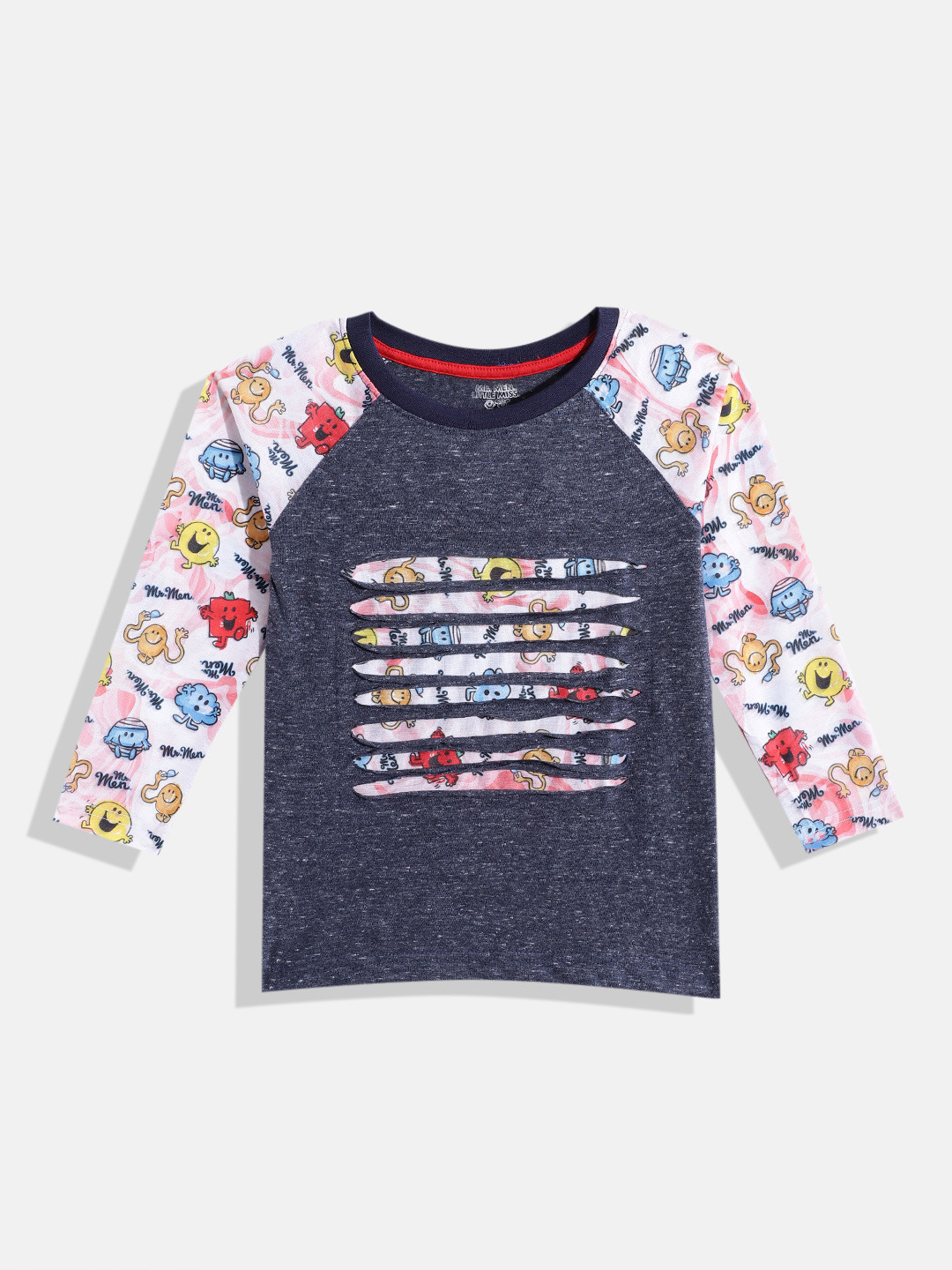

Eteenz Boys Premium Cotton Mr. Men Little Miss Printed T-shirt, Blue