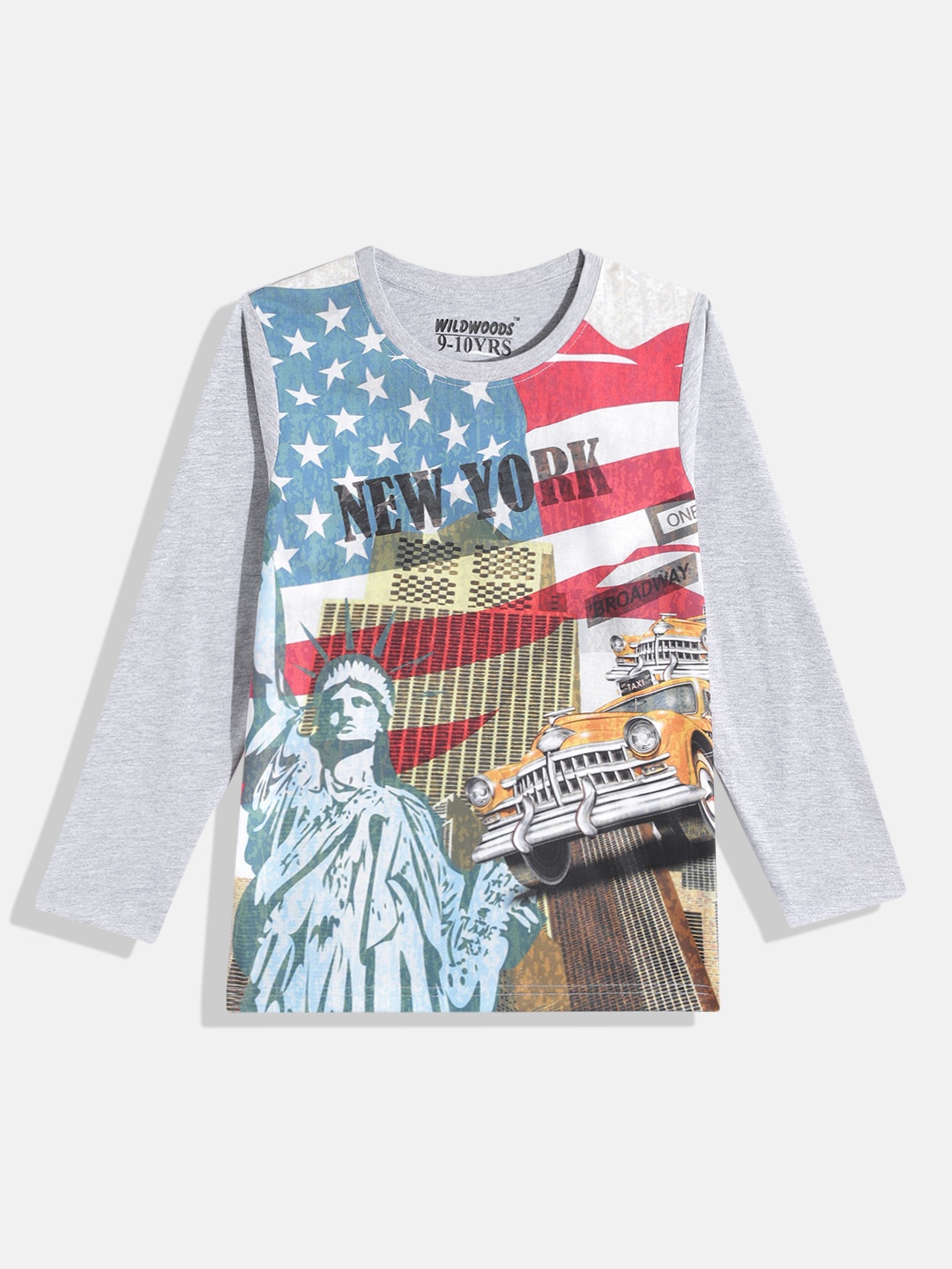 

Eteenz Boys Printed Premium Cotton T-shirt, Grey