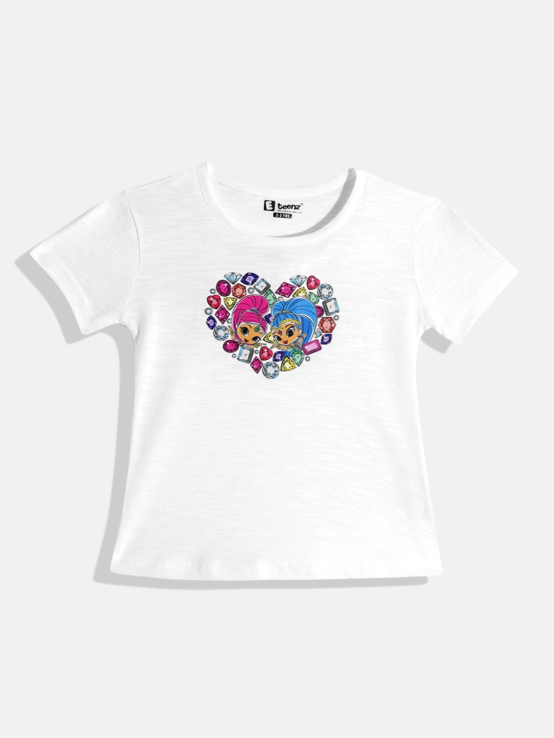 

Eteenz Girls Premium Cotton Graphic Printed T-shirt, White