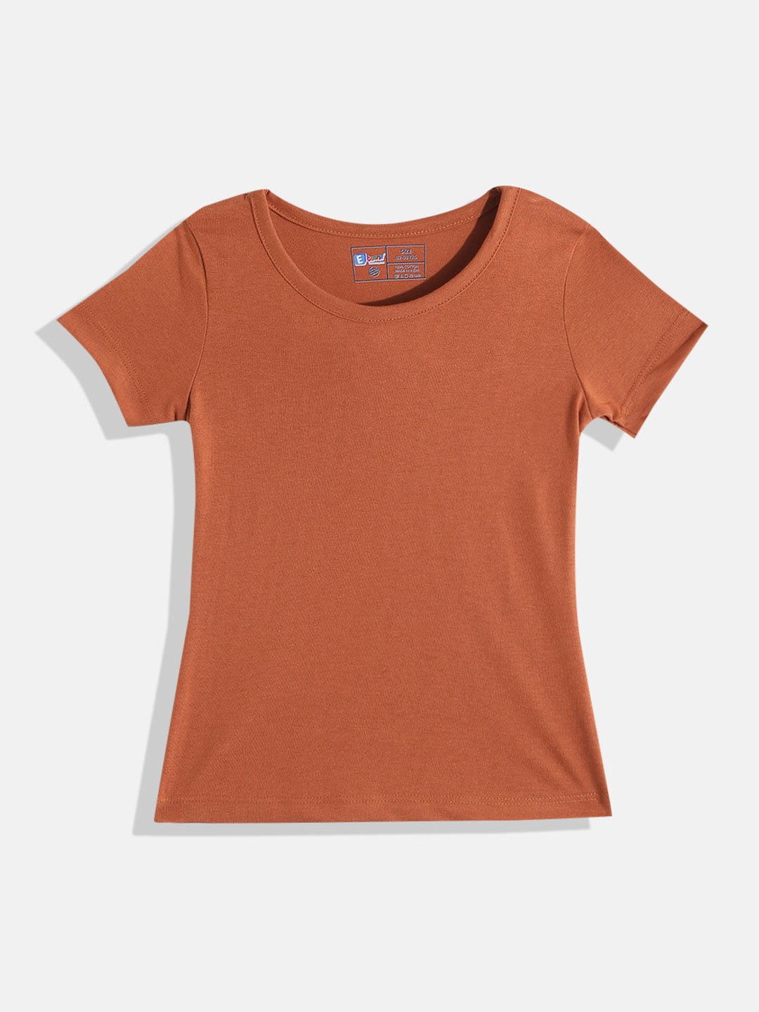 

Eteenz Girls Premium Cotton T-shirt, Rust