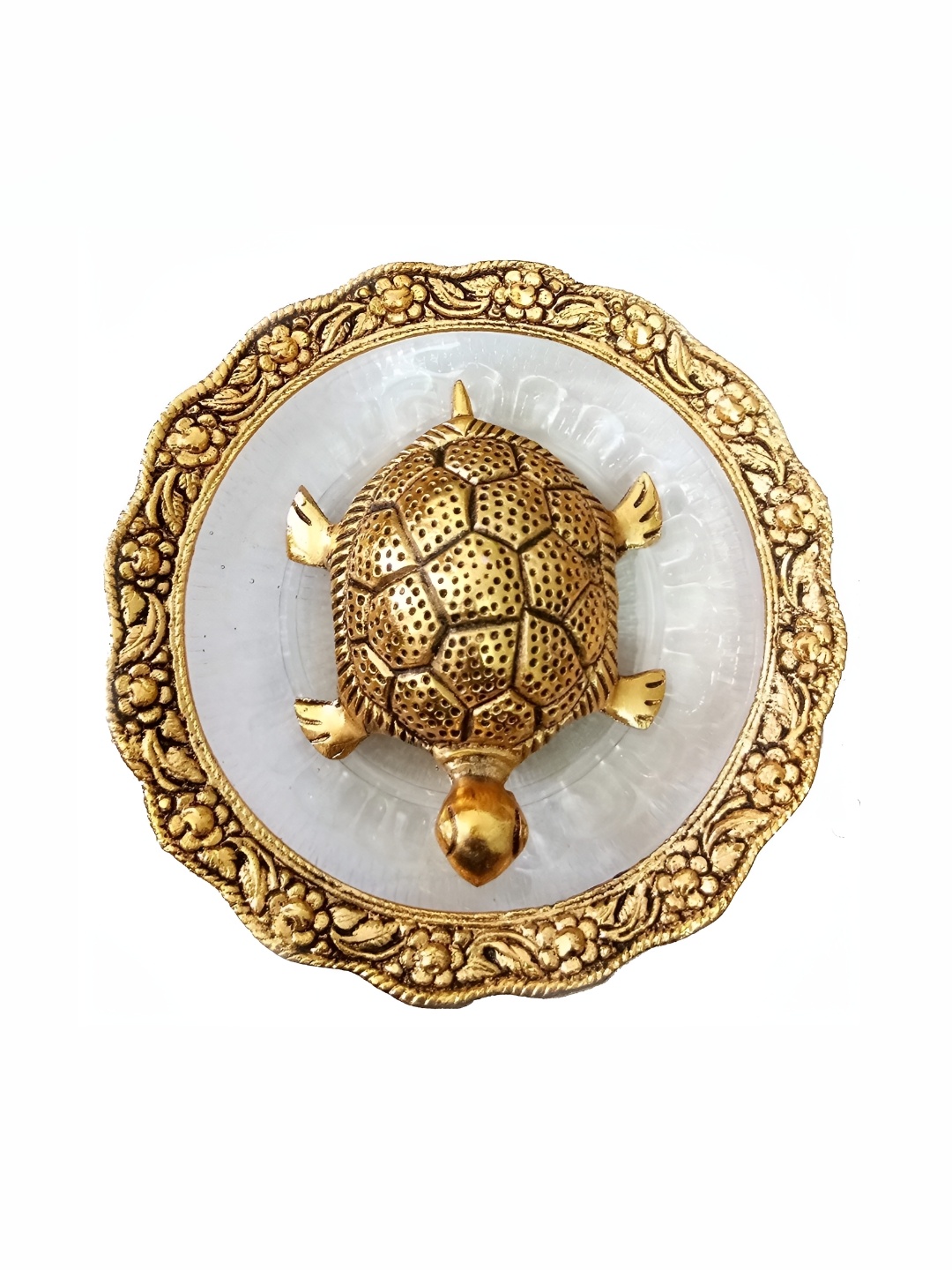 

Navyaksh Gold Toned Tortoise On Plate Showpiece