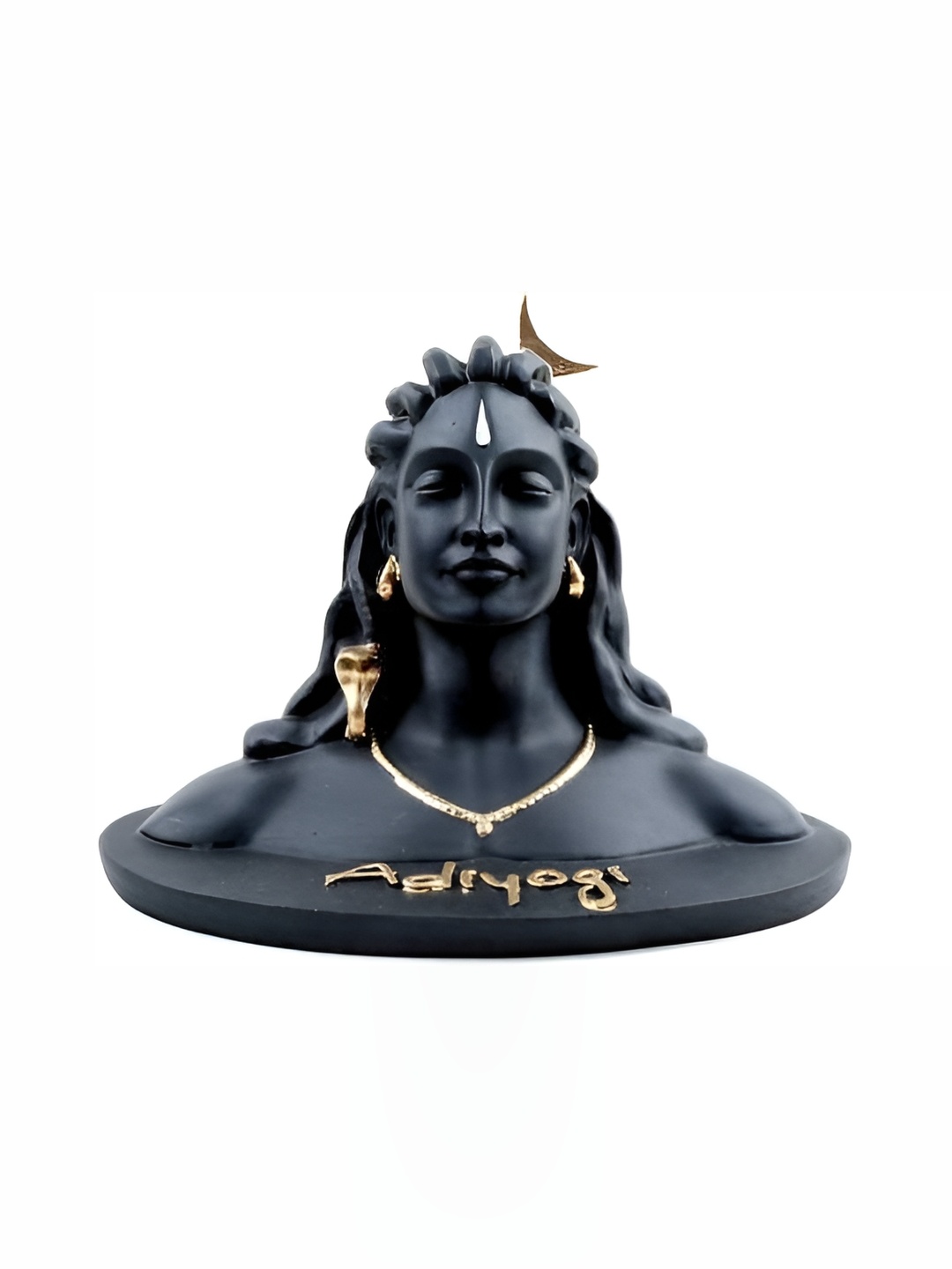 

Navyaksh Black Marble Adiyogi Shiv Bholenath Statue Murti Decorative Showpiece