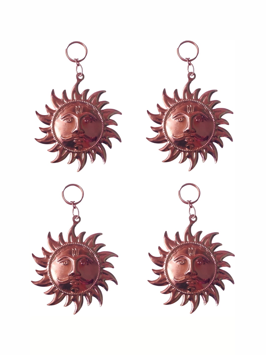 

Navyaksh Copper Toned 4 Pcs Sun Face Wall Hanging Decorative Showpieces