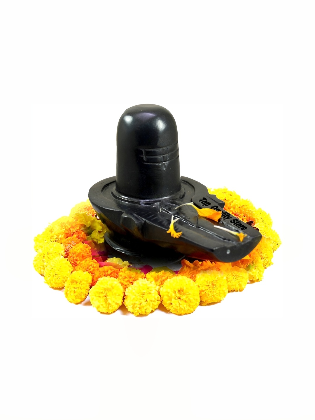 

Navyaksh Black Marble Shivling Religious Idol Showpiece