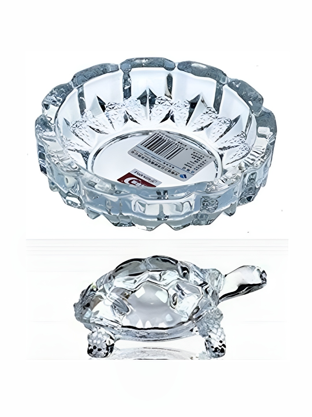 

Navyaksh Transparent Crystal Tortoise Plate Showpiece