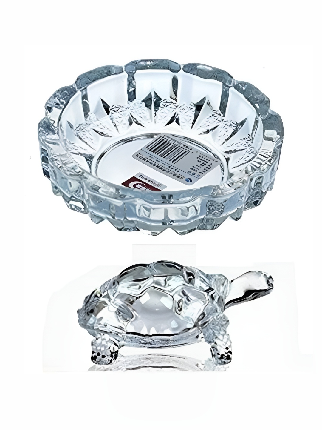 

Navyaksh Transparent Crystal Kachua Plate Showpiece