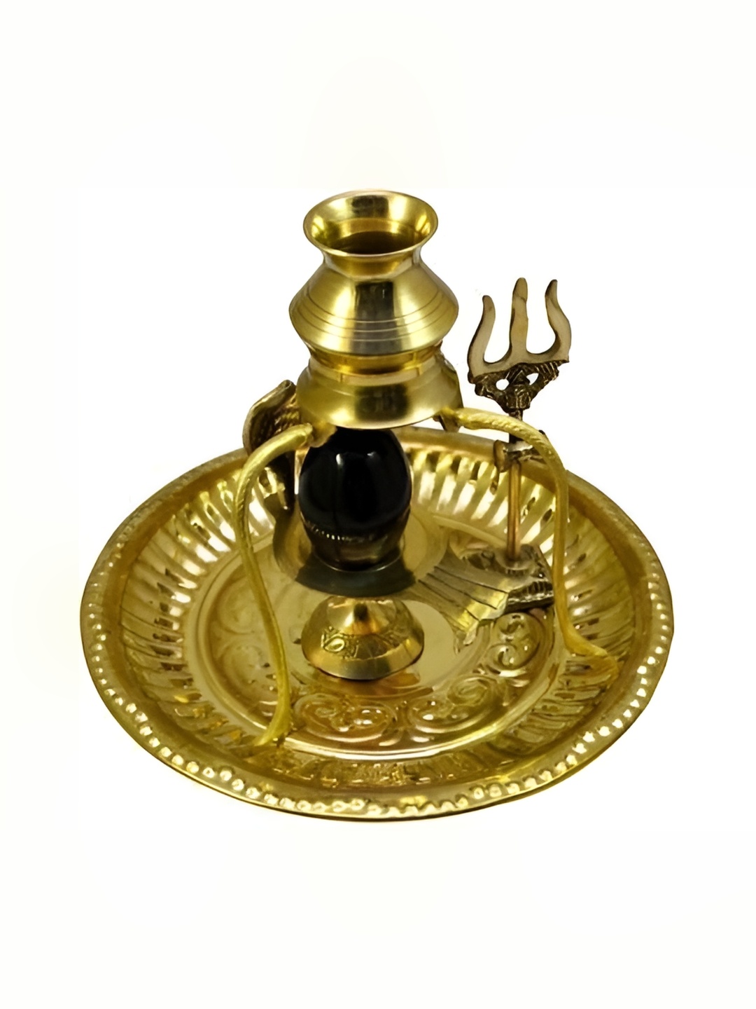

Navyaksh Gold Toned & Black Religious Brass Showpiece