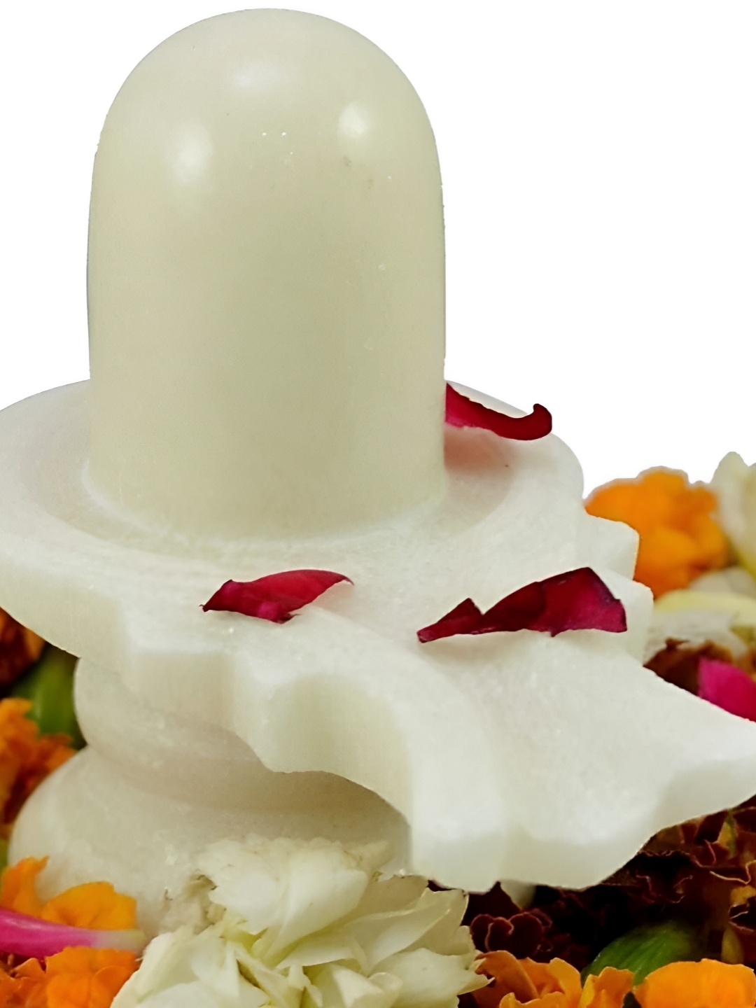

Navyaksh Marble White Shivling Religious Idol Showpiece
