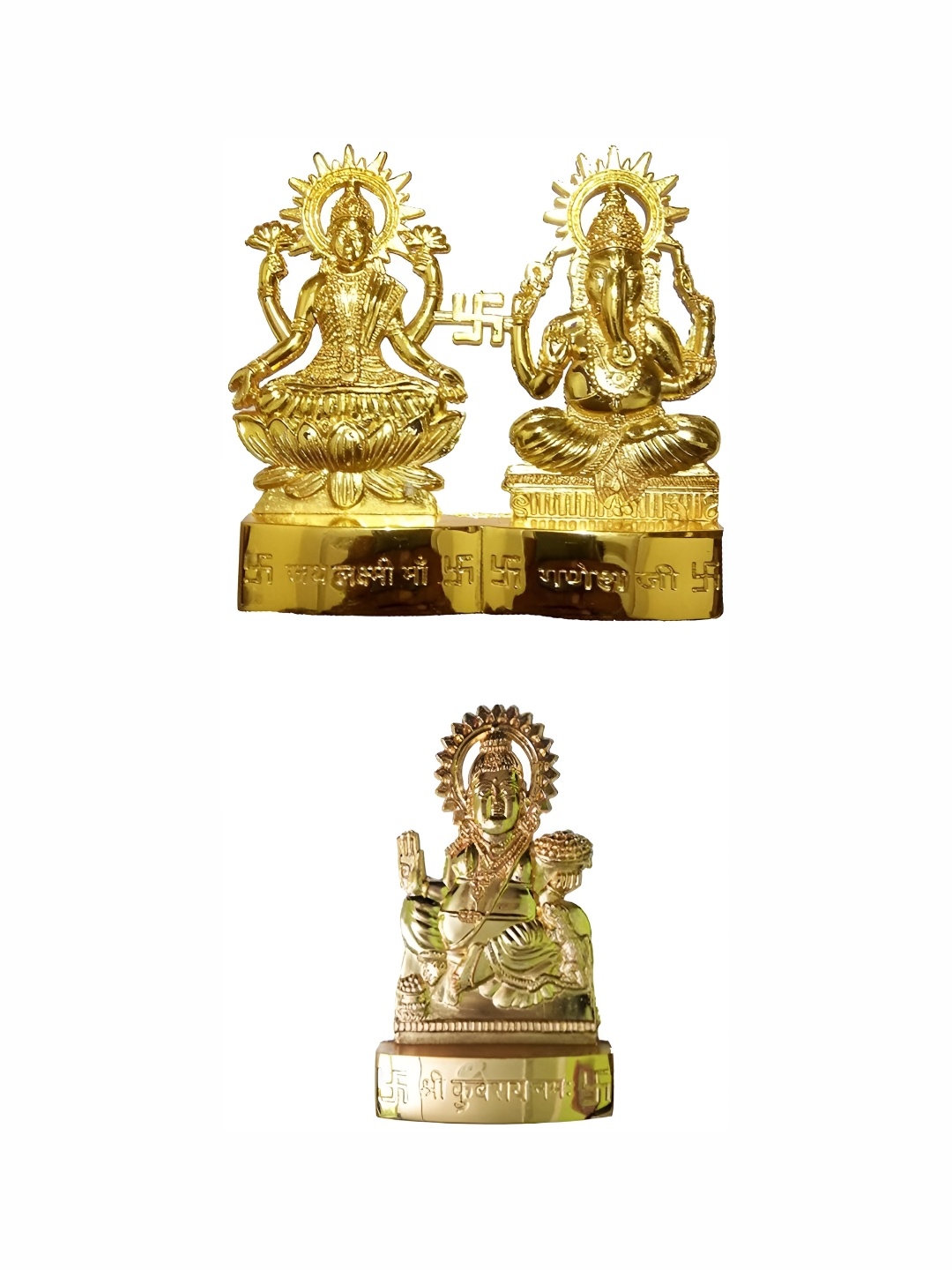 

Navyaksh Gold Toned Brass Laxmi Ganesh Showpiece