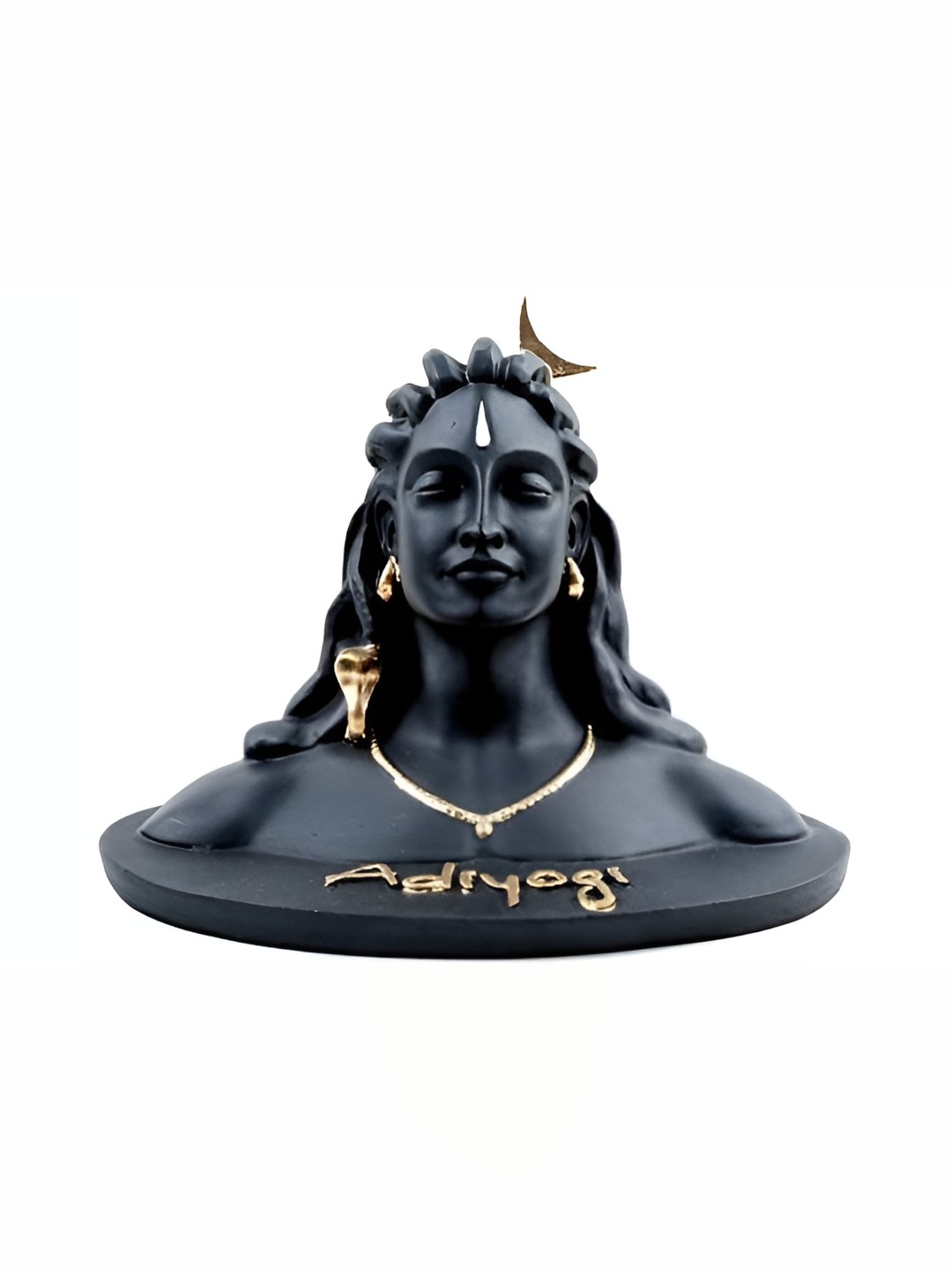 

Navyaksh Black & Gold-Toned Ceramic Small Adiyogi Bhagwan Shiv Ji Idol Showpiece