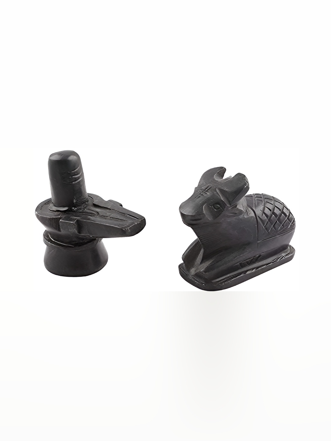 

Navyaksh Black 2 Pieces Marble Stone Shivling Nandi Showpiece